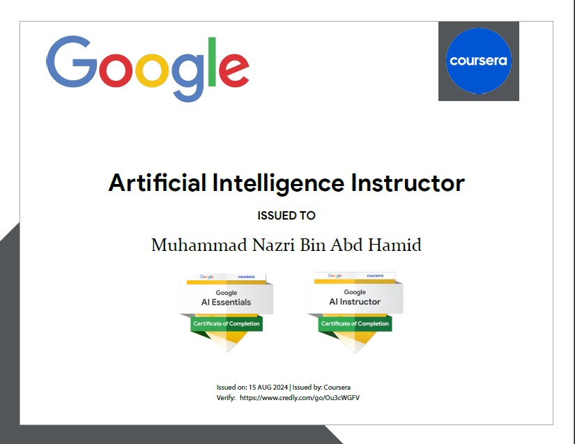 Nazri AI Instructor Cert