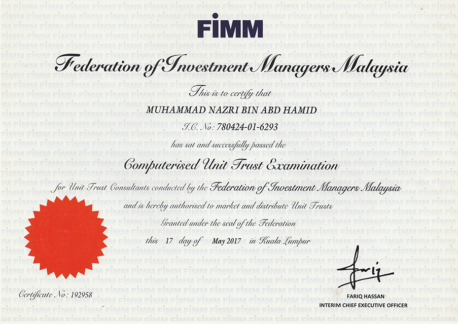 Nazri FIMM Cert